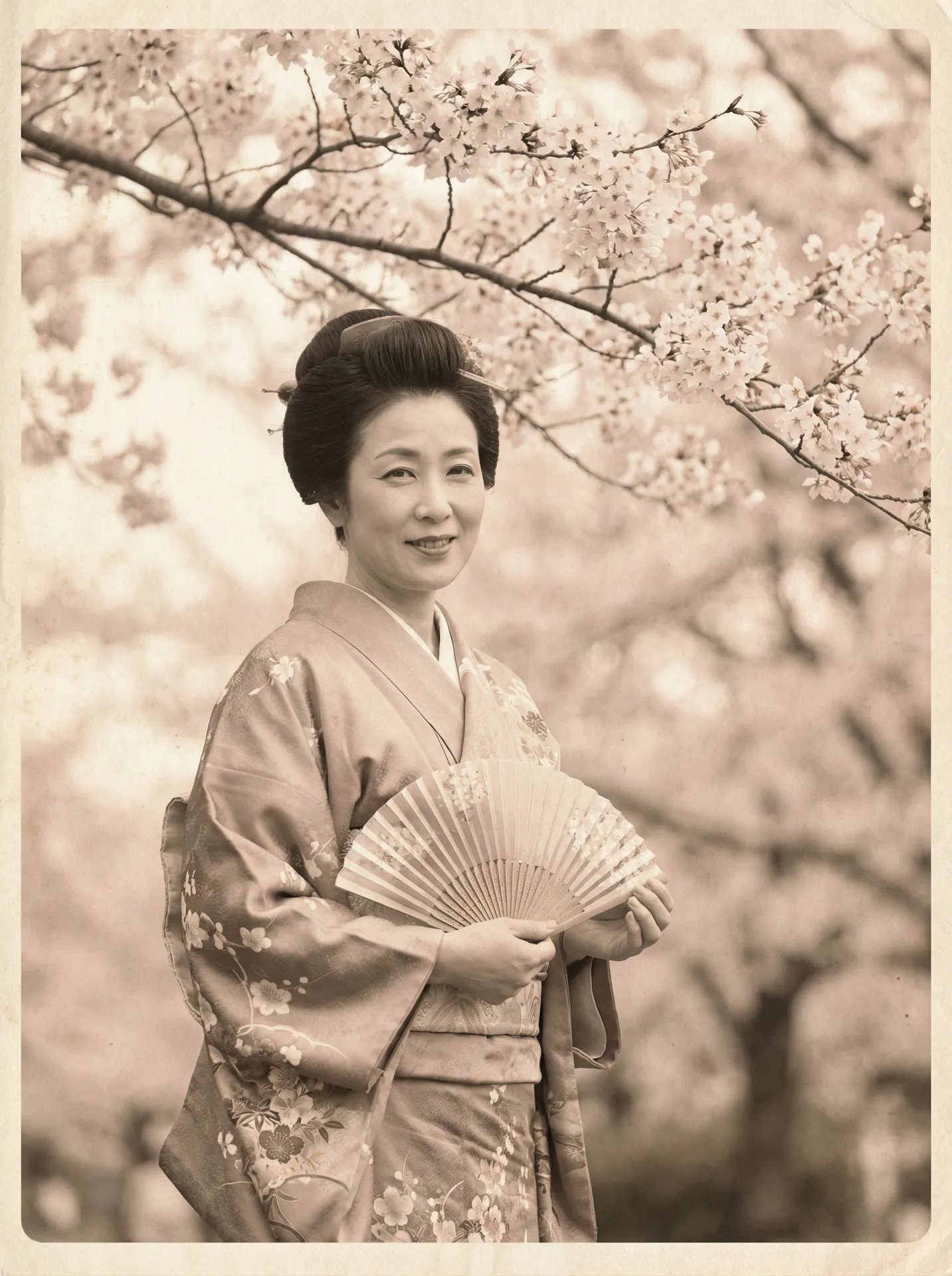 一位持扇的优雅 琼明神女录::琼明神女录传媒资源站 | 全网最全琼明神女录免费观看 在樱花树下的复古写真